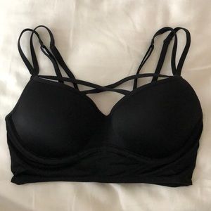 vs pink black strappy push up bra